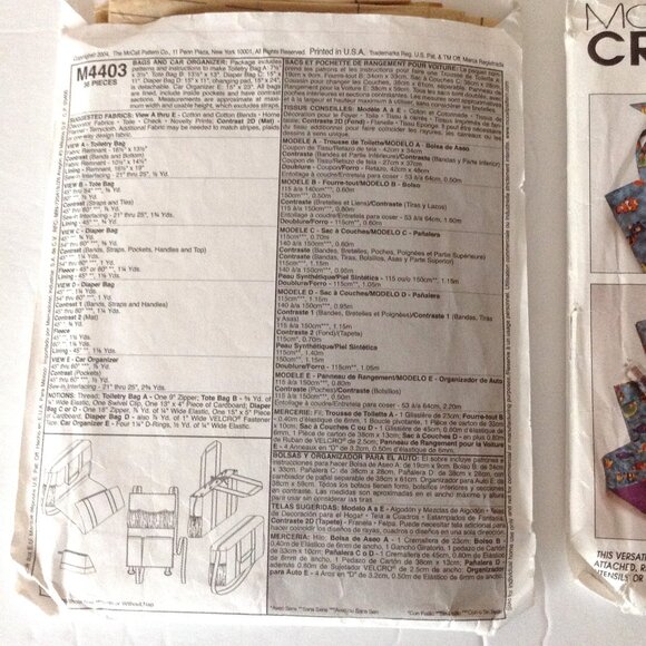 Baby Sewing Patterns Diaper Toiletry Bag Detachable Changing Pad Mat Organizer - Picture 3 of 5